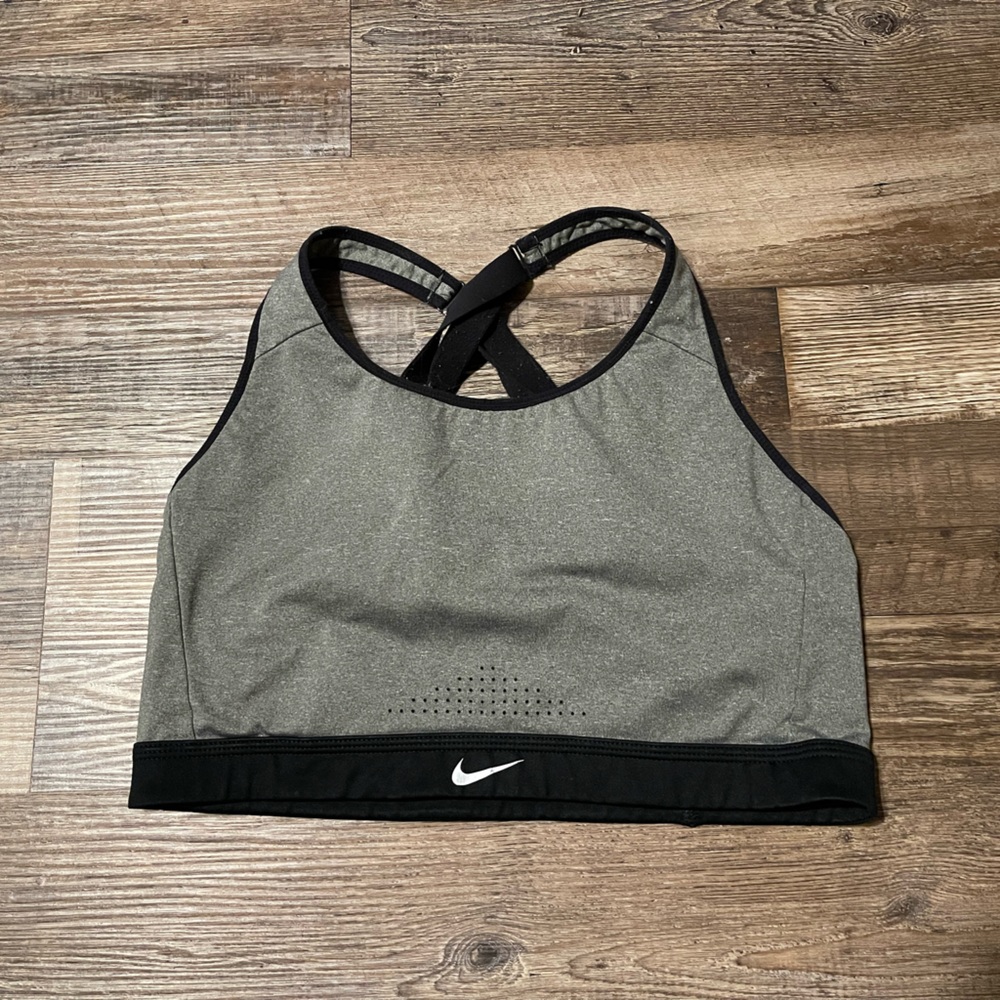 Nike Gray and Black Sports Bra